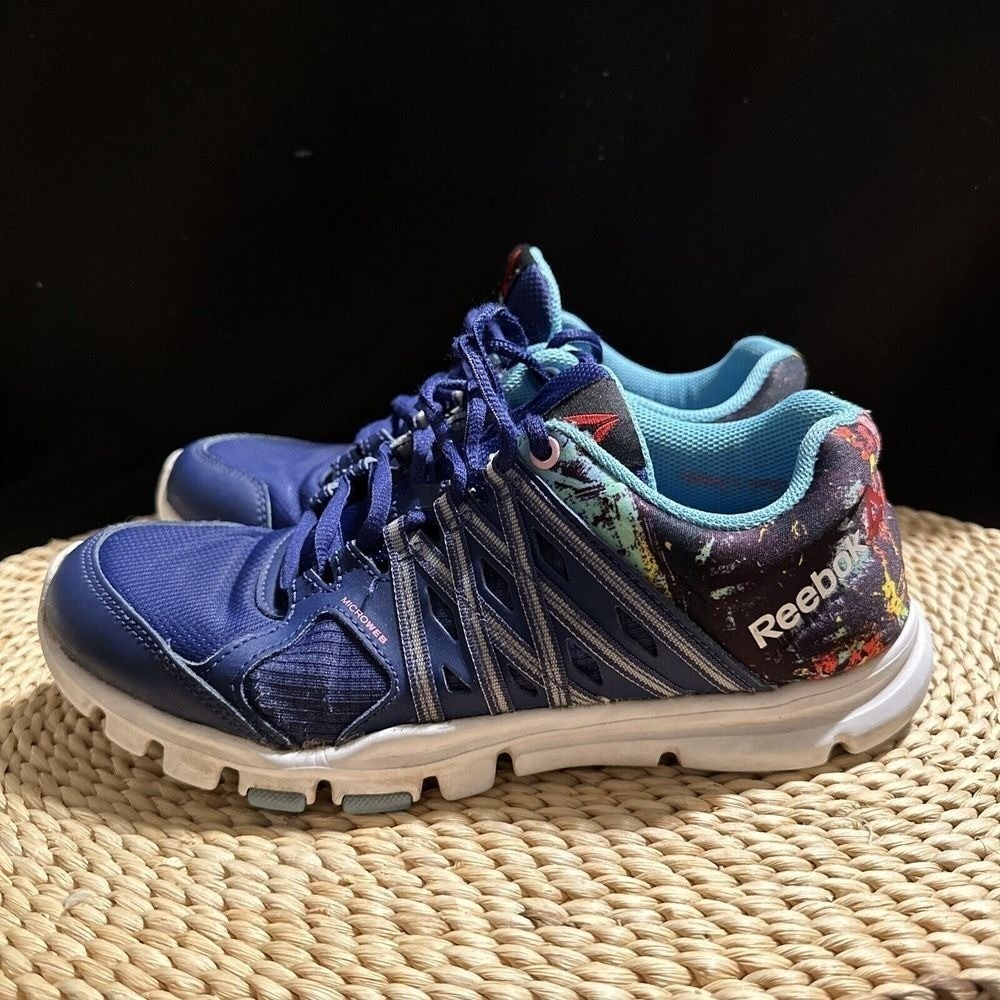Reebok Womens Yourflex Trainette V72516 Blue Running Shoes Sneakers Size 7.5 EUC